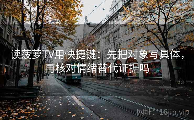 读菠萝TV用快捷键：先把对象写具体，再核对情绪替代证据吗