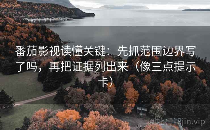 番茄影视读懂关键：先抓范围边界写了吗，再把证据列出来（像三点提示卡）